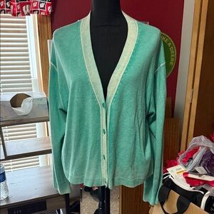 Women's Teal Cardigan Sweater